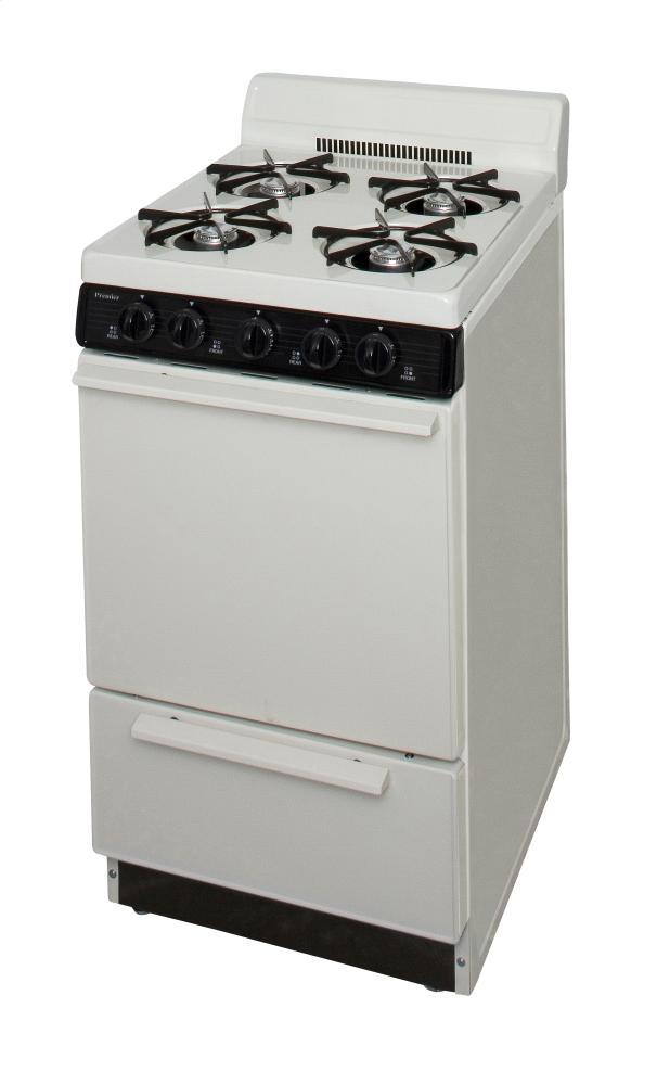 Premier SAK100TP0 20 in. Freestanding Gas Range in Biscuit