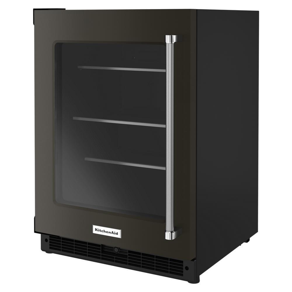Kitchenaid 24" Undercounter Refrigerator with Glass Door and Shelves with Metallic Accentsand with PrintShield™ Finish