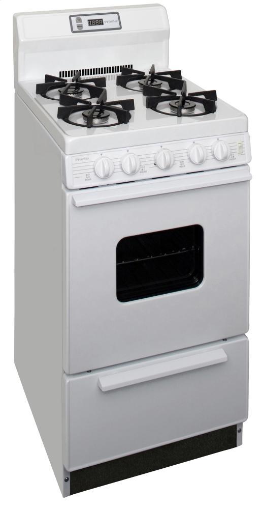 Premier 20 in. Freestanding Gas Range in White