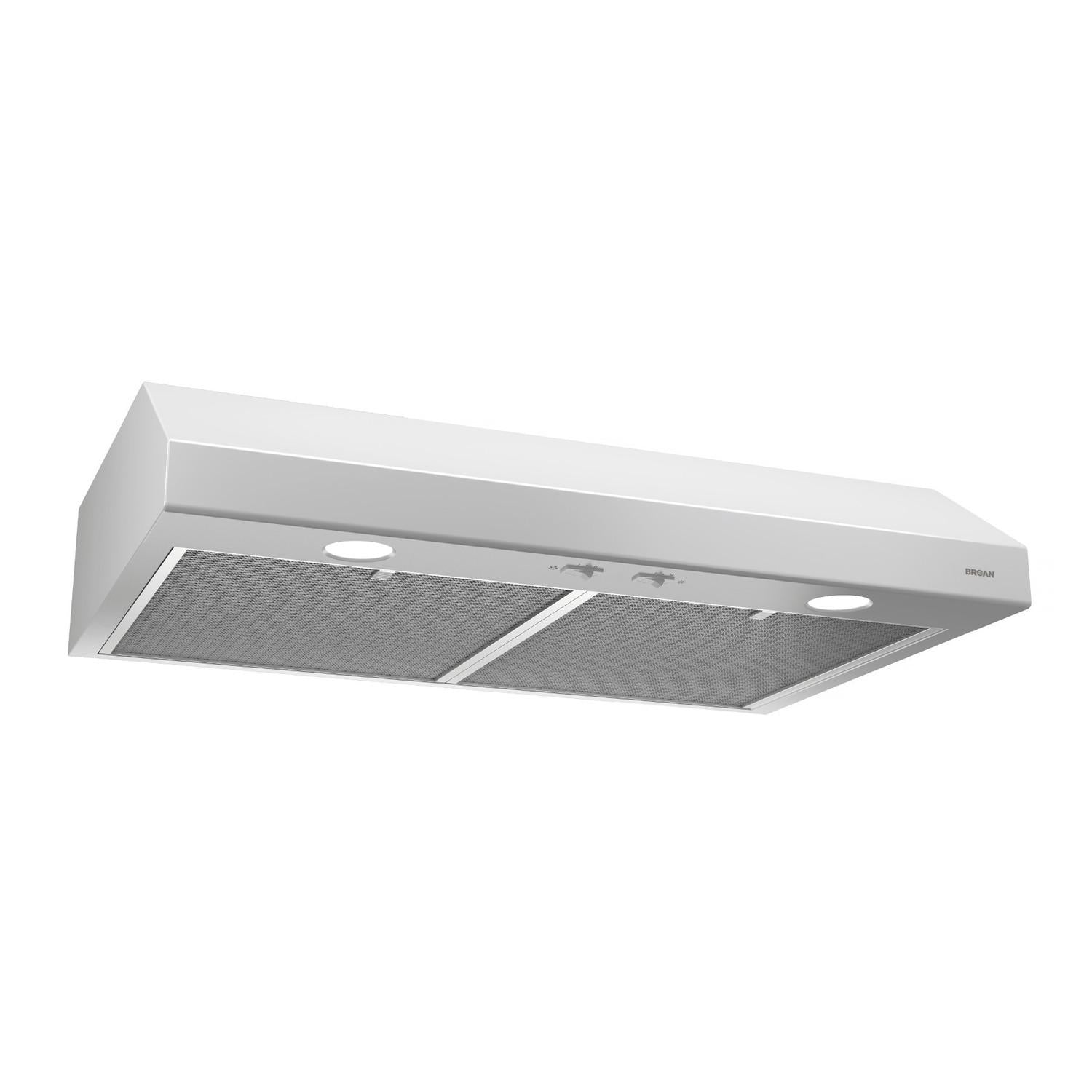 Broan BCSD136WW Glacier 36-Inch 300 Max Blower CFM 5 Sones White Range Hood