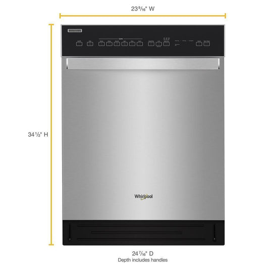 Quiet Dishwasher with Stainless Steel Tub