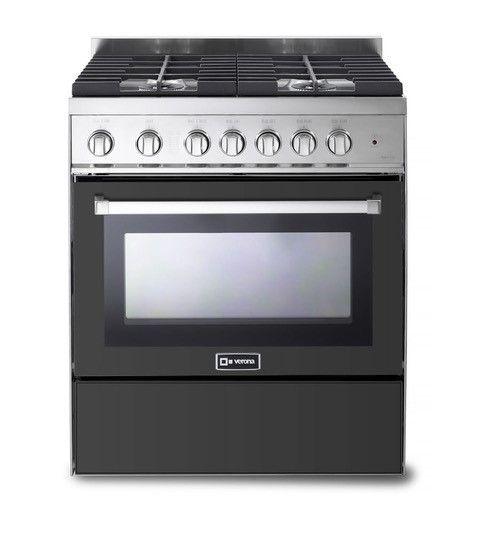 30" Gas Range - Matte Black