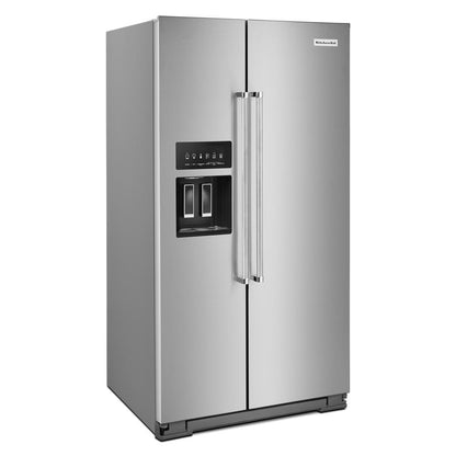 Kitchenaid KRSF705HPS 24.8 cu ft. Side-by-Side Refrigerator with Exterior Ice and Water and PrintShield™ finish