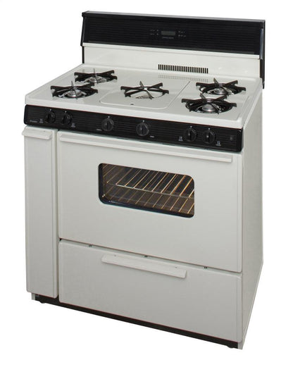 Premier SLK249TP0 36 in. Freestanding Gas Range with 5th Burner and Griddle Package in Biscuit