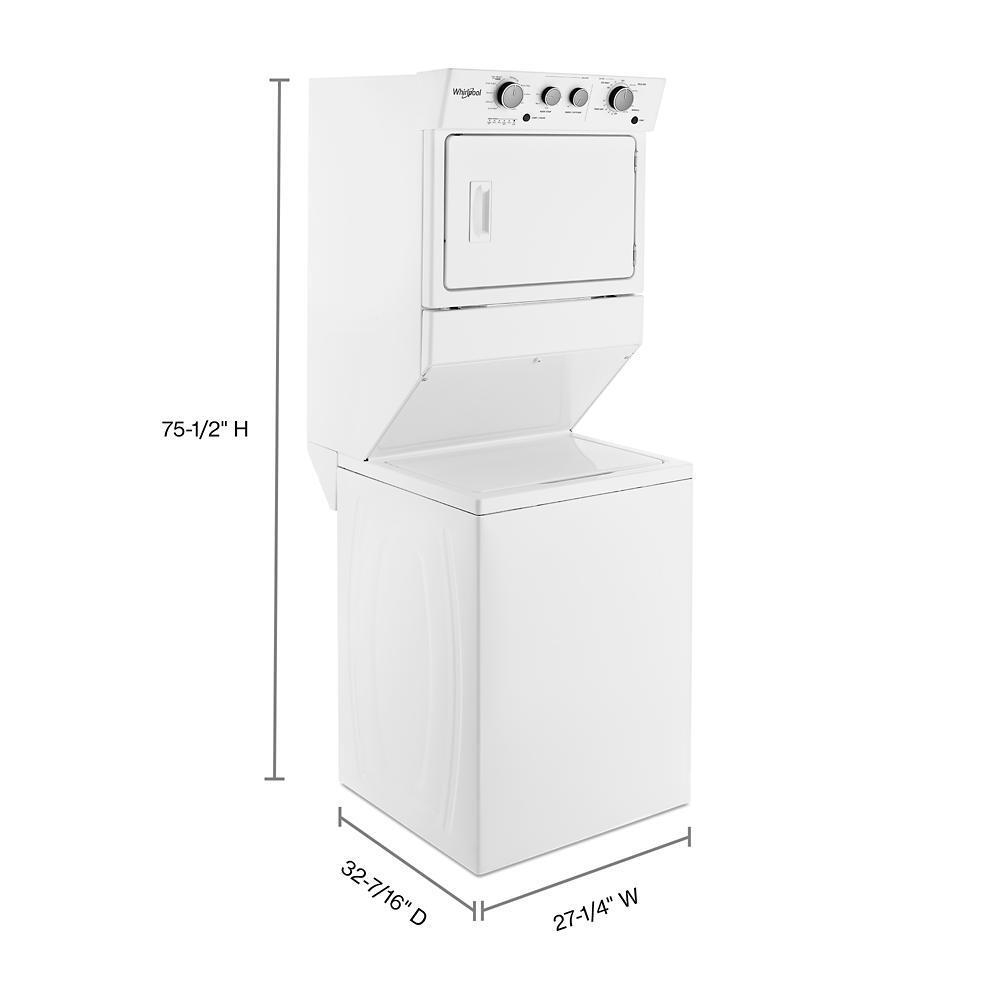 Whirlpool WGT4027HW 3.5 cu.ft Gas Stacked Laundry Center 9 Wash cycles and AutoDry™