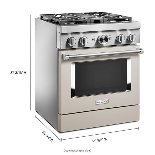 KFDC500JMH KitchenAid® 30'' Smart Commercial-Style Dual Fuel Range with 4 Burners