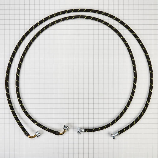 Whirlpool 8212638RC 6' braided washer fill hoses rated 1500+ PSI with two female connections, and built-in O-Rings - 2 pack