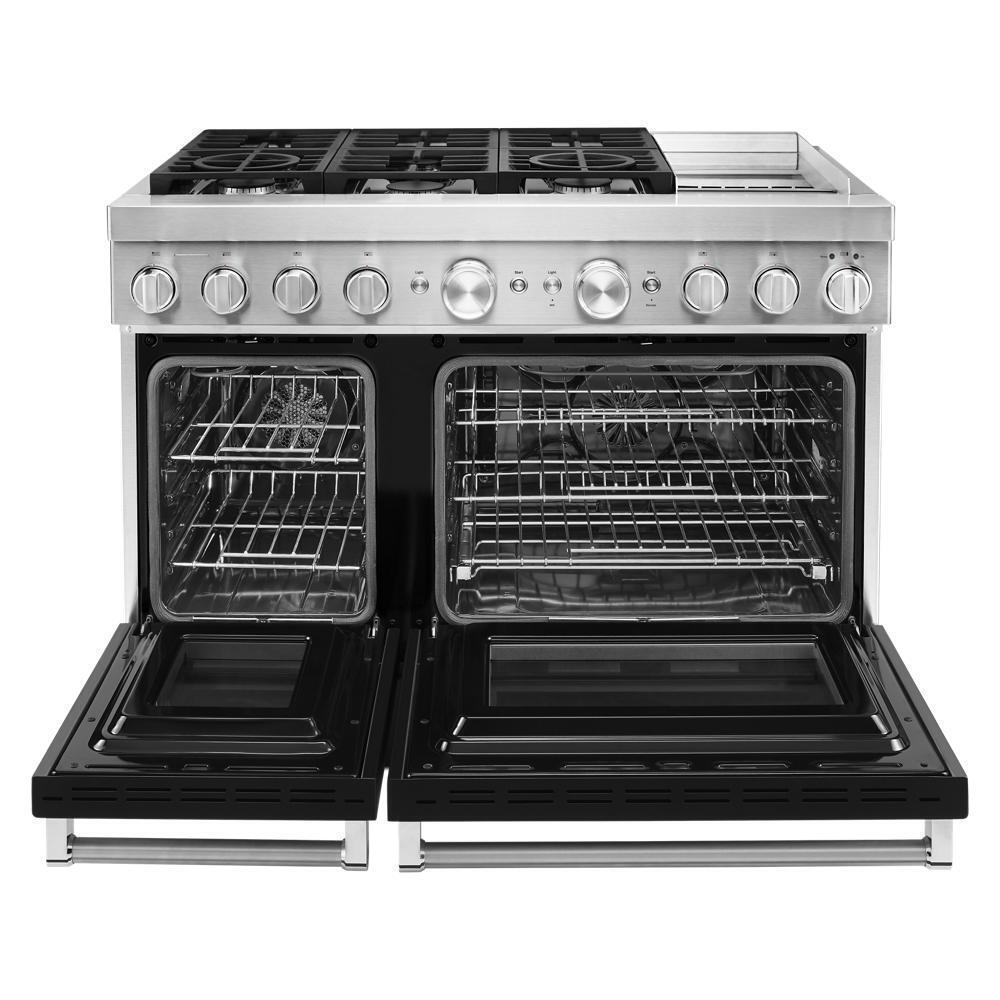 KFDC558JBK KitchenAid® 48'' Smart Commercial-Style Dual Fuel Range with Griddle