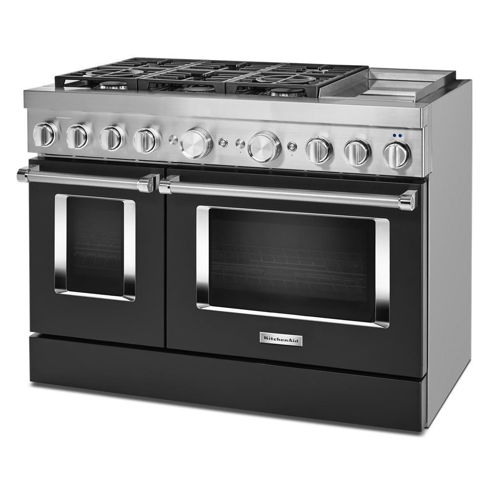 KFDC558JBK KitchenAid® 48'' Smart Commercial-Style Dual Fuel Range with Griddle