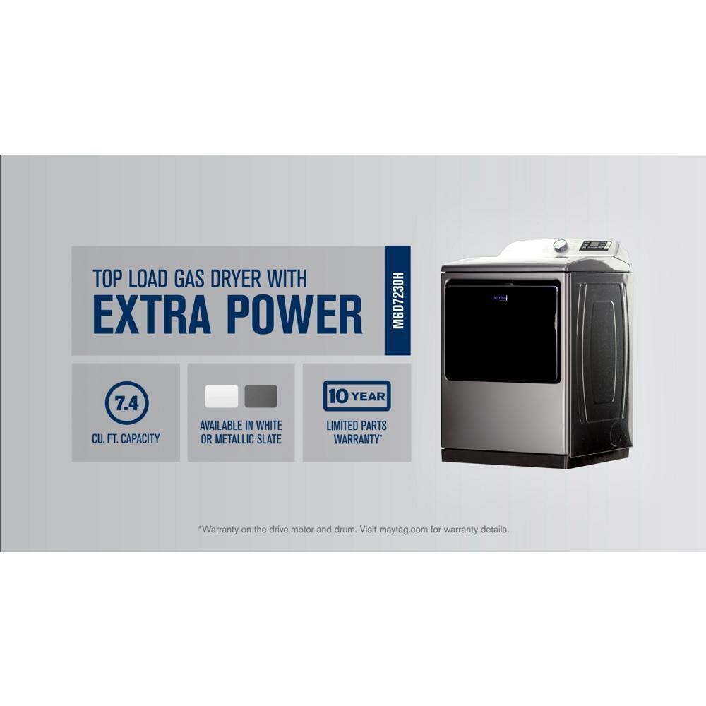 Maytag MGD7230HW Smart Top Load Gas Dryer with Extra Power - 7.4 cu. ft.