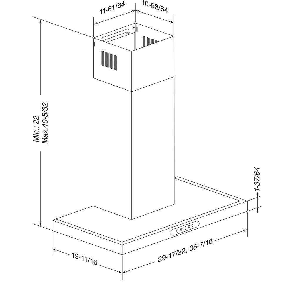 Broan 30 Stainless 640 MAX Blower CFM T-Style Chimney Range Hood