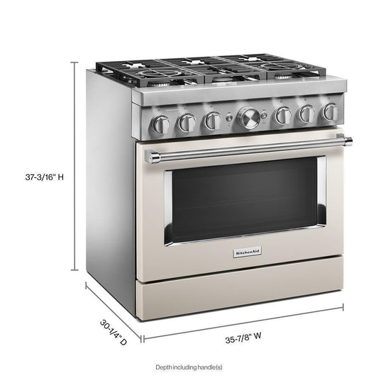 KFDC506JMH KitchenAid® 36'' Smart Commercial-Style Dual Fuel Range with 6 Burners