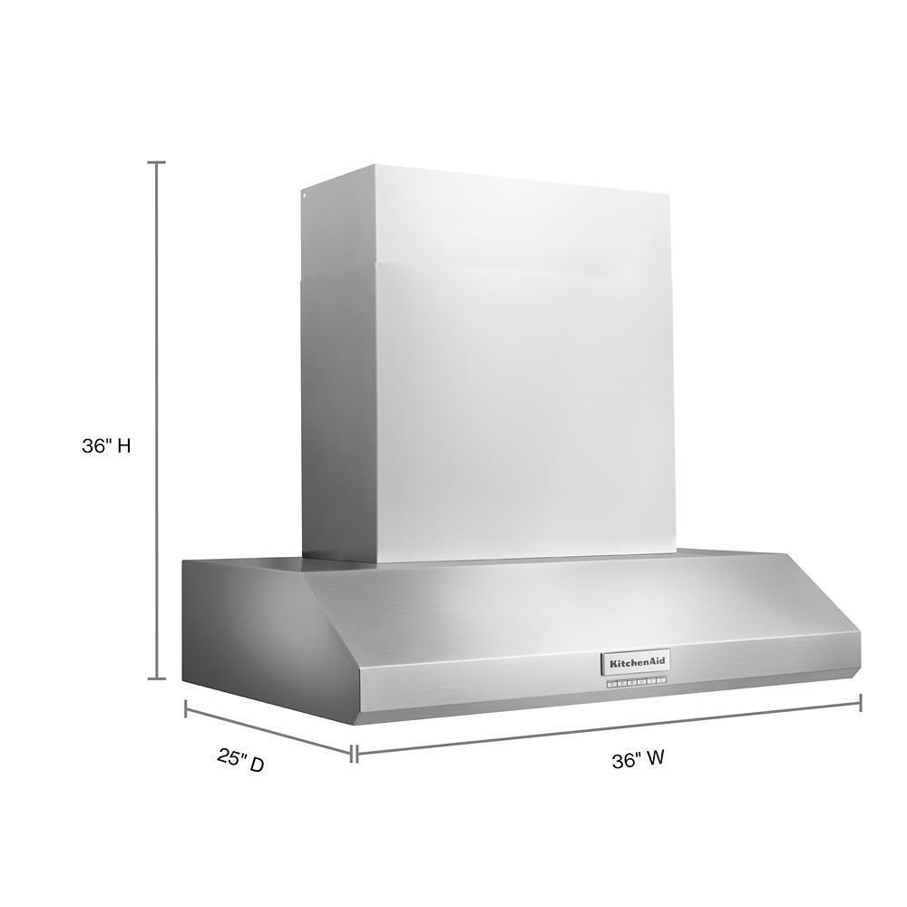 Kitchenaid KVWC956KSS 36" 585 or 1170 CFM Motor Class Commercial-Style Wall-Mount Canopy Range Hood