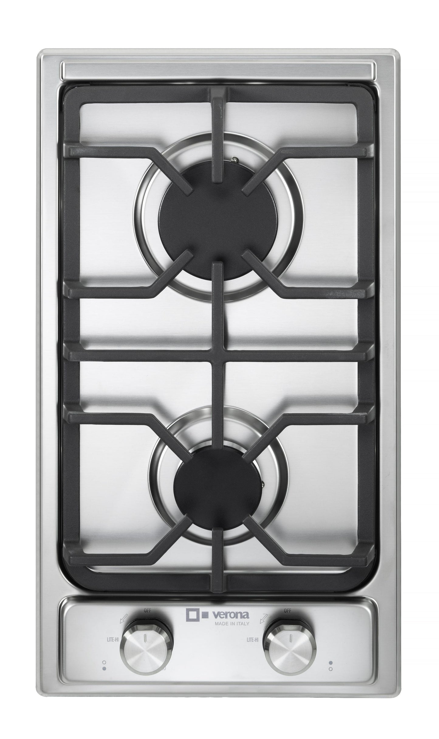 VDGCT212FSS Verona 12" Designer Gas Cooktop - Brass Burners - SS