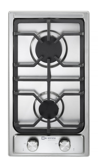 VDGCT212FSS Verona 12" Designer Gas Cooktop - Brass Burners - SS