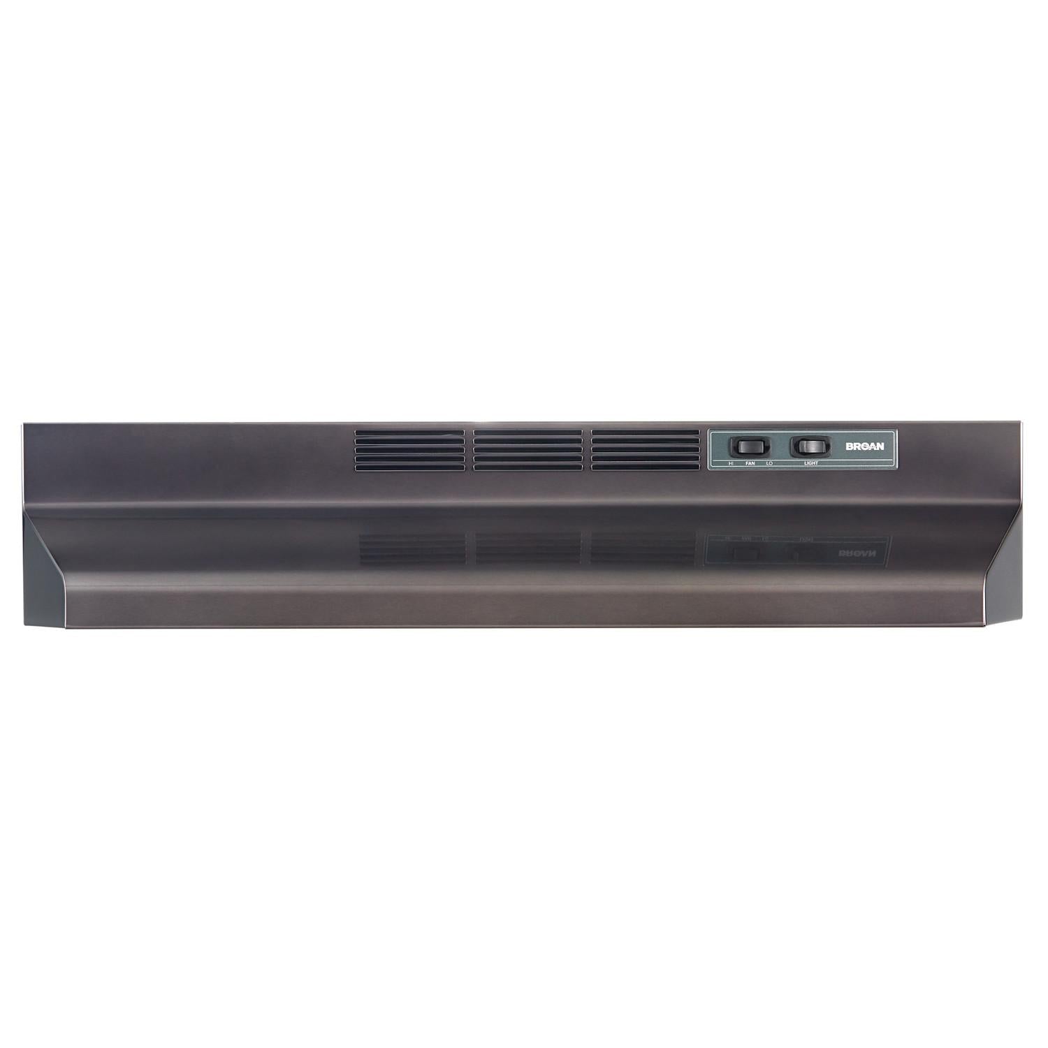 Broan® 30-Inch Convertible Under-Cabinet Range Hood, 230 Max Blower CFM, Black Stainless Steel