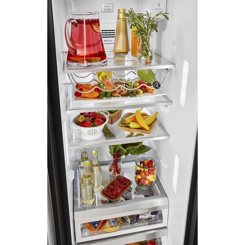 Kitchenaid KRSC700HBS 19.9 cu ft. Counter-Depth Side-by-Side Refrigerator with Exterior Ice and Water and PrintShield™ finish