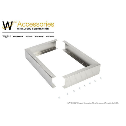 Whirlpool 8171339 Microwave Side Panel Kit, Stainless Steel, for 36" W openings under 12" cabinets, fits 30" JMC2430DS and JMC2430DP