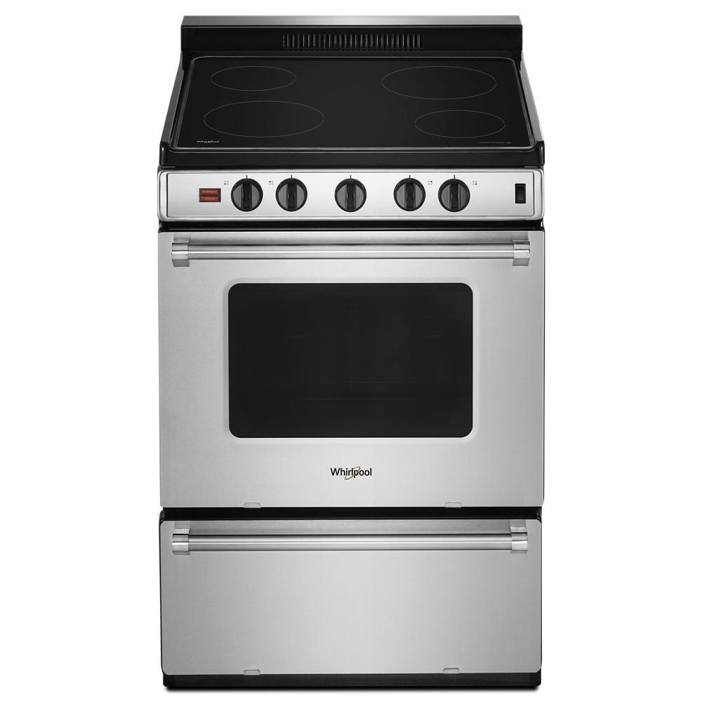 Whirlpool WFE500M4HS 24-inch Freestanding Electric Range with Upswept SpillGuard™ Cooktop