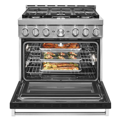 KFGC506JBK KitchenAid® 36'' Smart Commercial-Style Gas Range with 6 Burners
