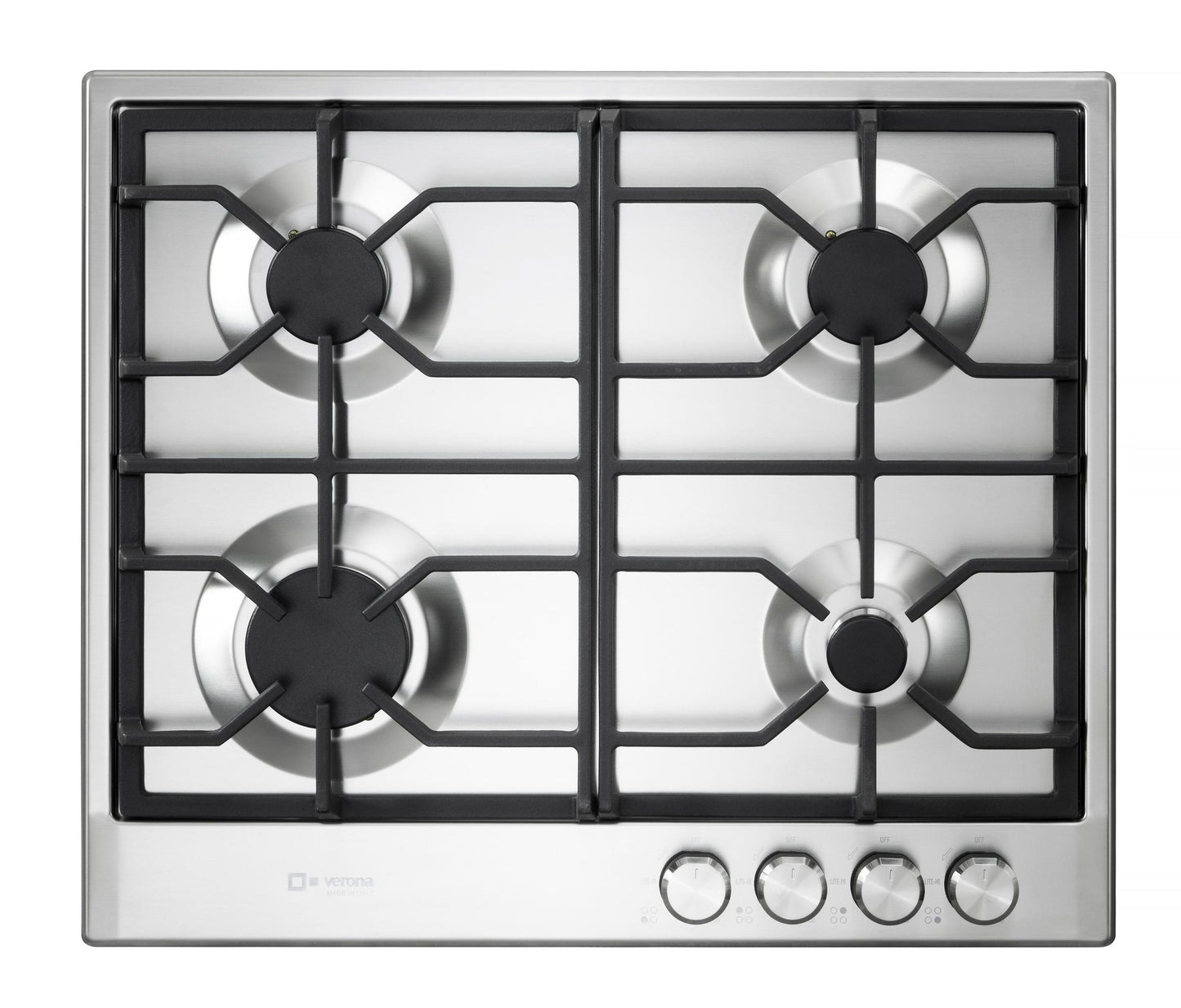 VDGCT424FSS Verona 24" Designer Gas Cooktop-Brass Burners SS