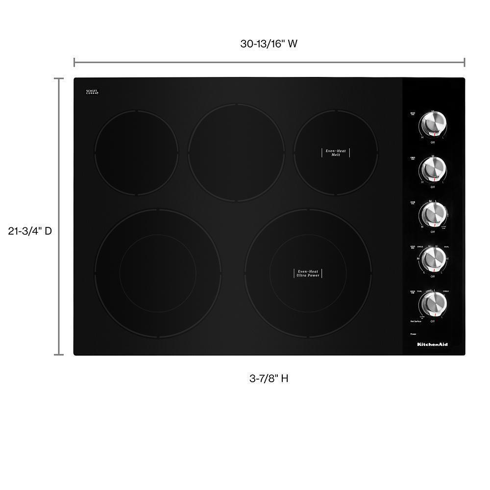 Kitchenaid 30" Electric Cooktop with 5 Elements and Knob Controls