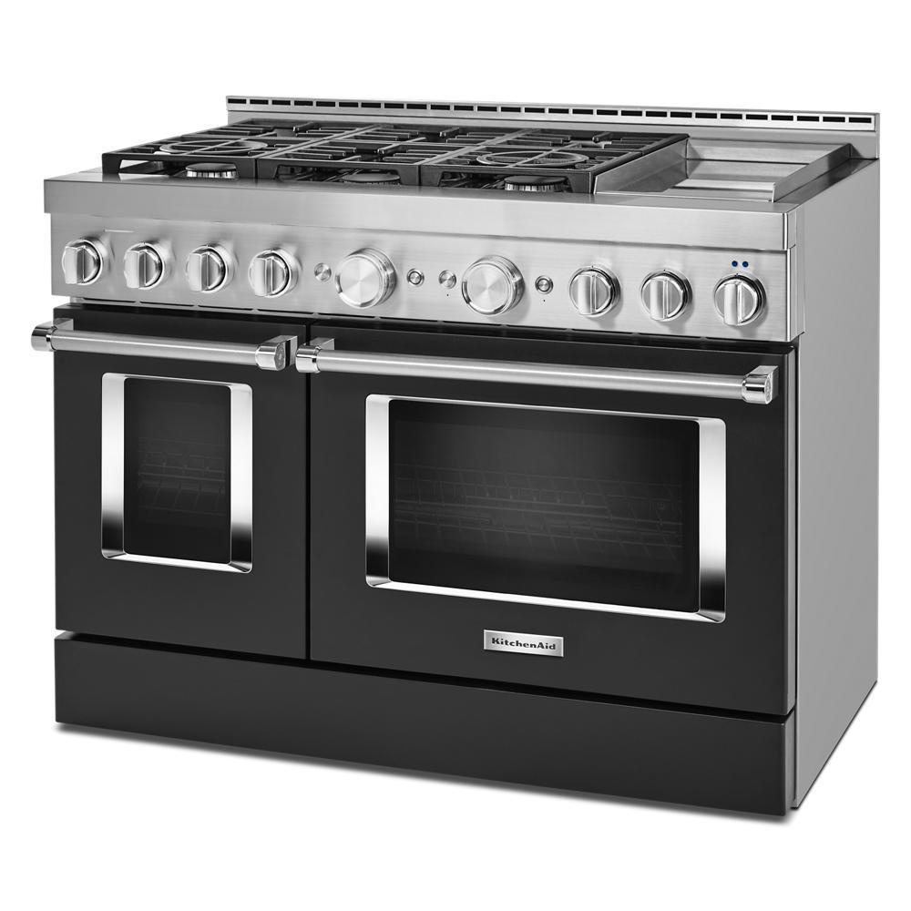 KFGC558JBK KitchenAid® 48'' Smart Commercial-Style Gas Range with Griddle