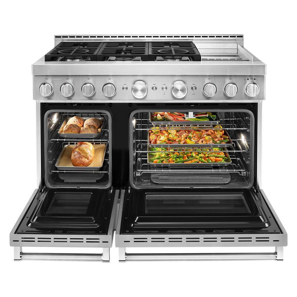 KFGC558JSS KitchenAid® 48'' Smart Commercial-Style Gas Range with Griddle