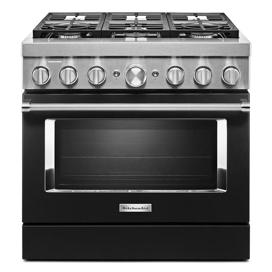 KFDC506JBK KitchenAid® 36'' Smart Commercial-Style Dual Fuel Range with 6 Burners