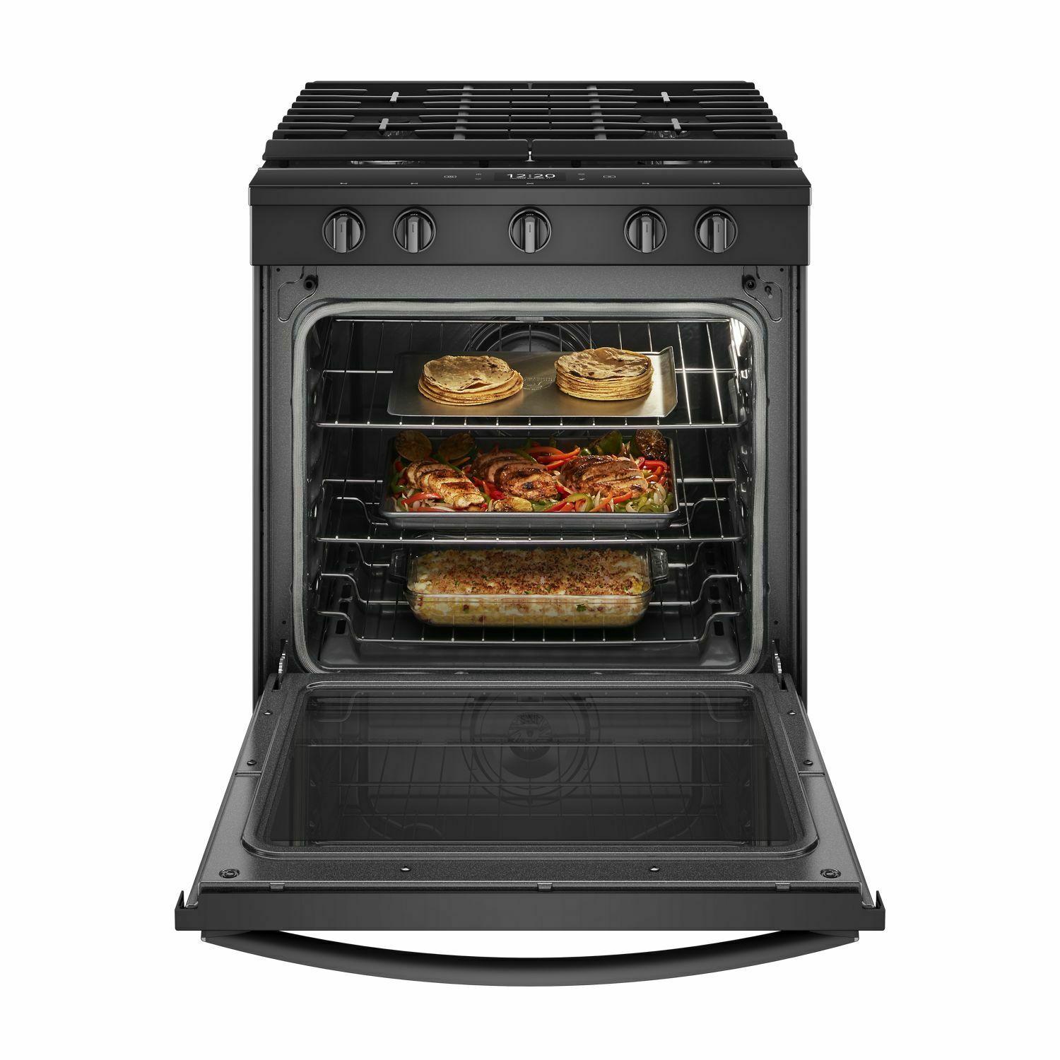 Whirlpool WEG750H0HB 5.8 cu. ft. Smart Slide-in Gas Range with Air Fry, when Connected