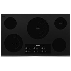 Whirlpool WCE97US6KS 36-inch Electric Ceramic Glass Cooktop with Triple Radiant Element