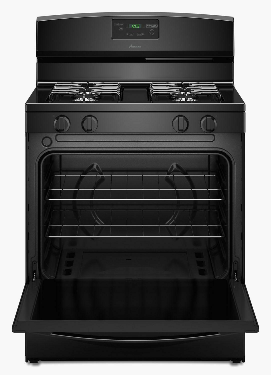 30-inch Gas Range with Easy Touch Electronic Controls - Black