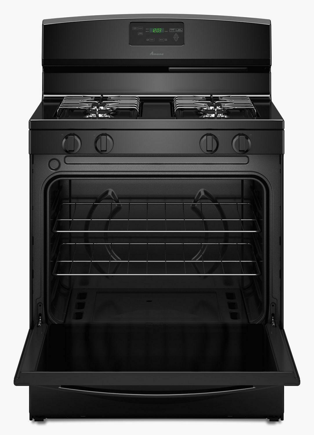 30-inch Gas Range with Easy Touch Electronic Controls - Black