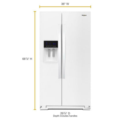 Whirlpool WRS571CIHW 36-inch Wide Counter Depth Side-by-Side Refrigerator - 21 cu. ft.