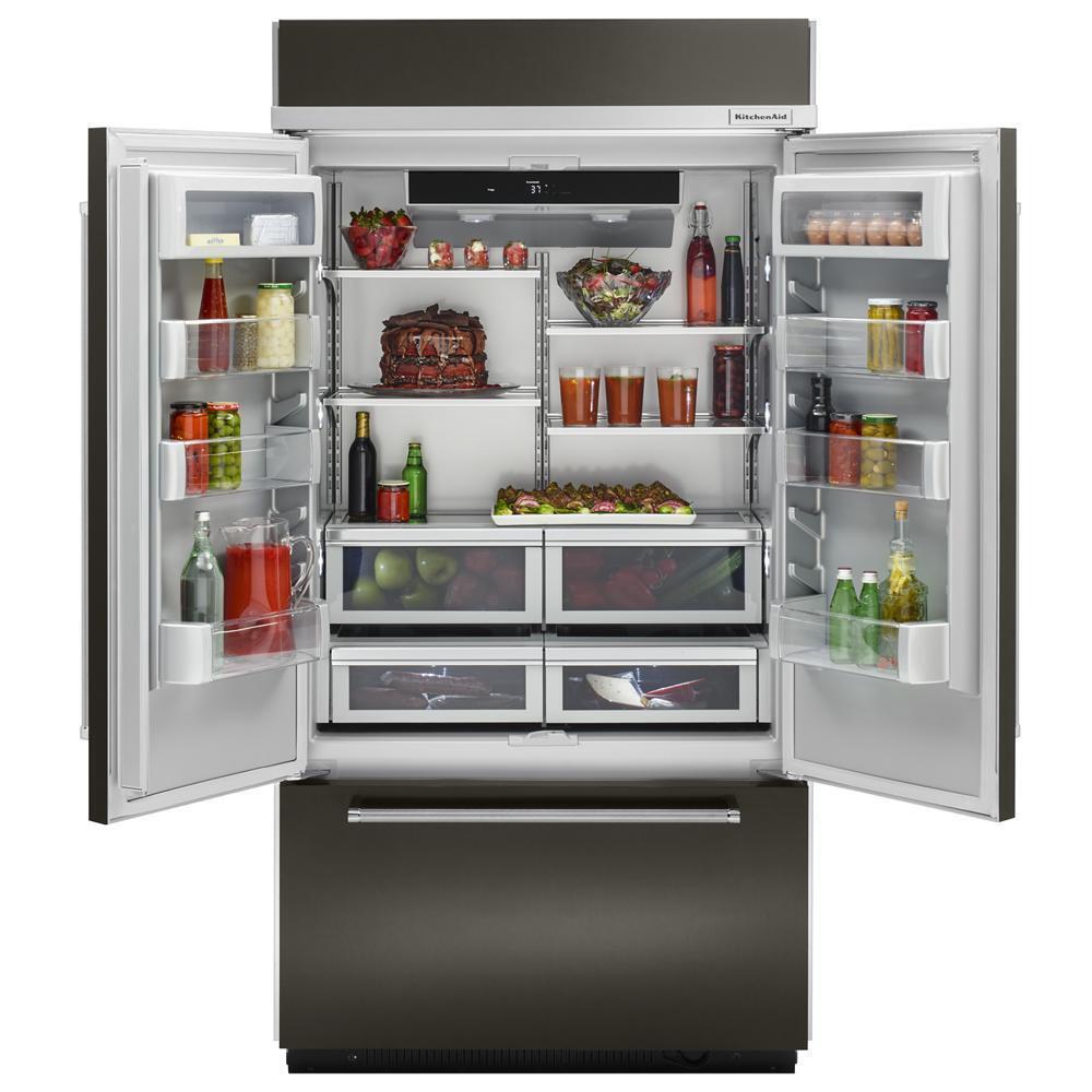 Kitchenaid KBFN502EBS 24.2 Cu. Ft. 42" Width Built-In Stainless French Door Refrigerator with Platinum Interior Design