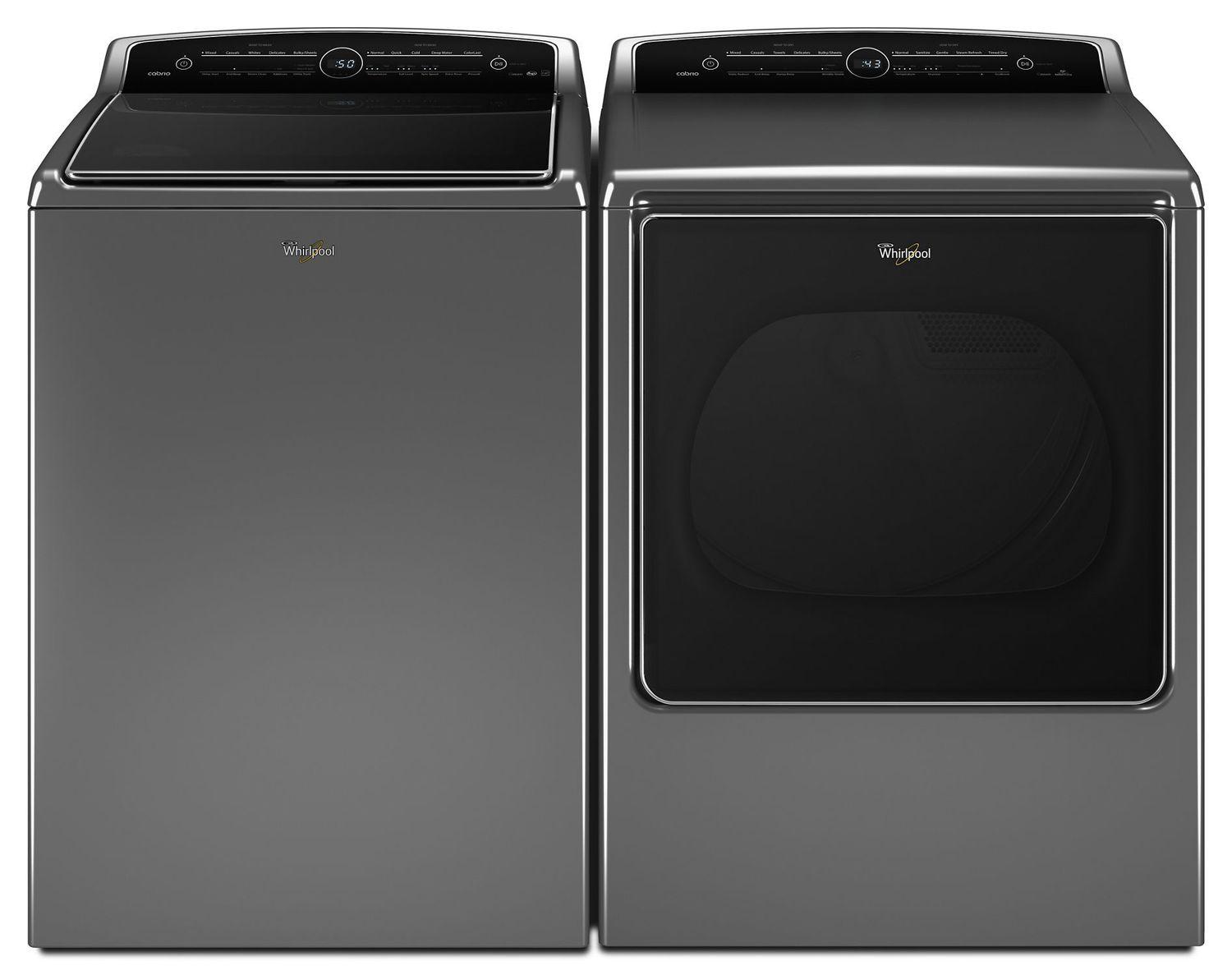 Whirlpool WGD8500DC 8.8 cu.ft Top Load HE Gas Dryer with Intuitive Touch Controls, Steam Refresh Chrome Shadow