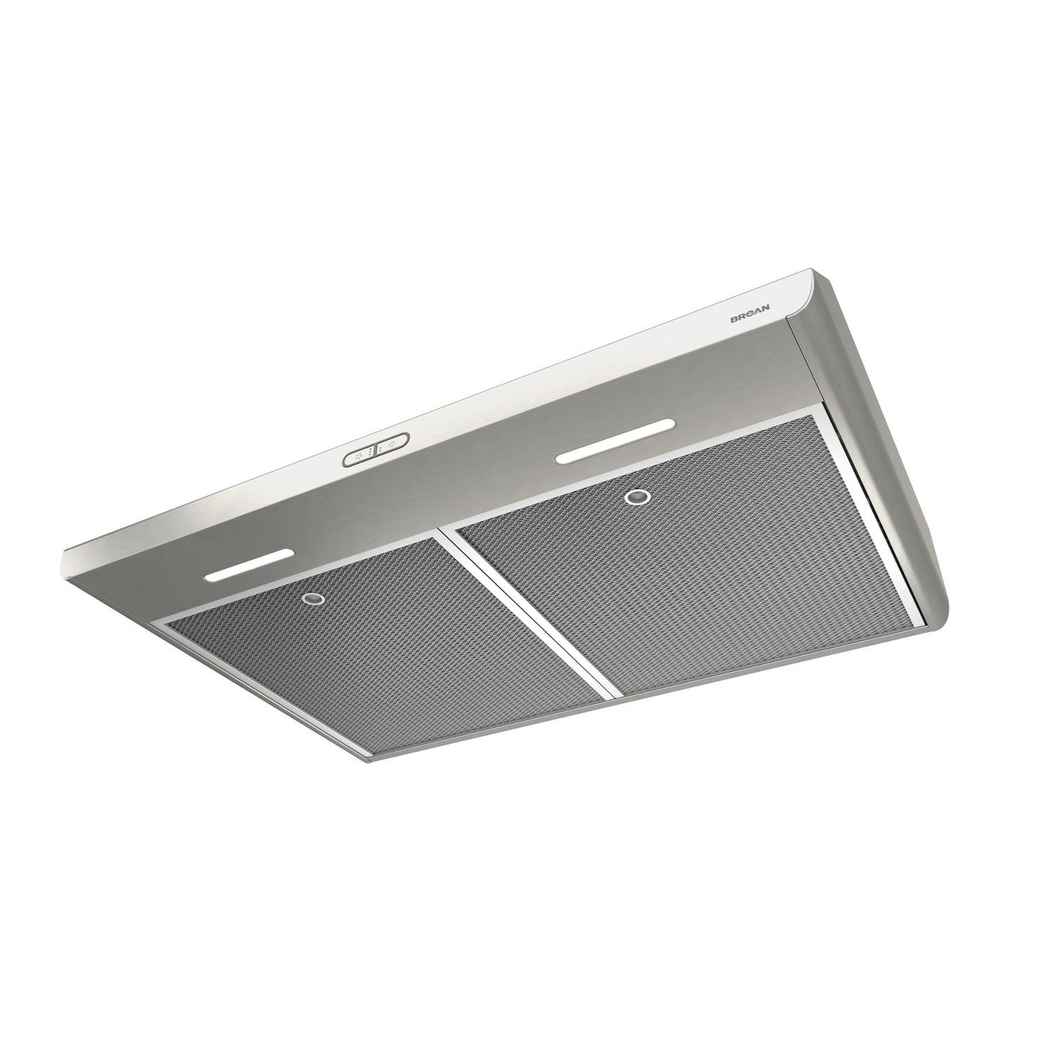 Broan® 36-Inch Convertible Under-Cabinet Range Hood, 300 Max Blower CFM, Stainless Steel