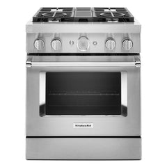 KFDC500JSS KitchenAid® 30'' Smart Commercial-Style Dual Fuel Range with 4 Burners