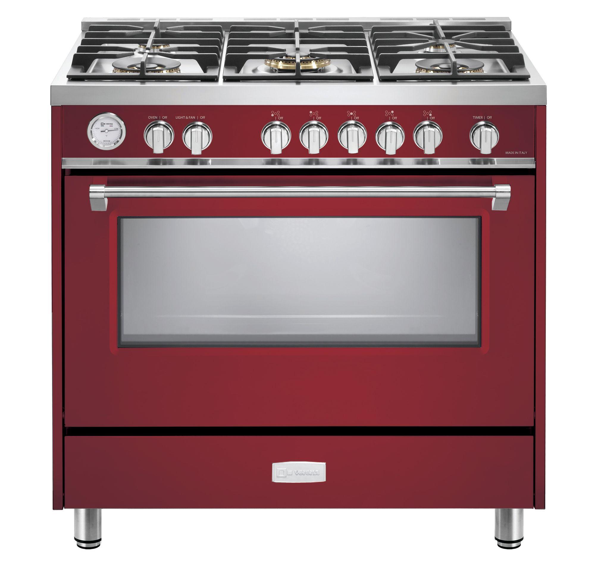 Designer 36" Gas Single Oven Range - Burgundy