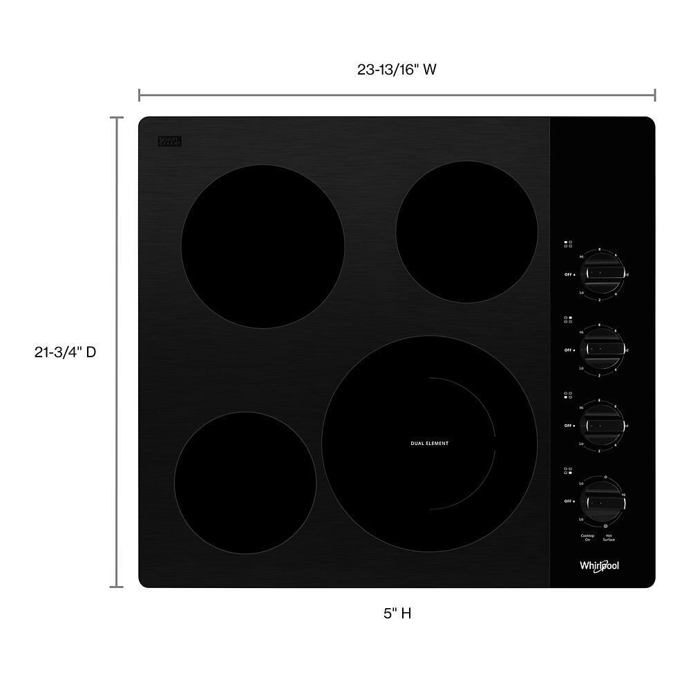 Whirlpool WCE55US4HB 24-inch Compact Electric Ceramic Glass Cooktop