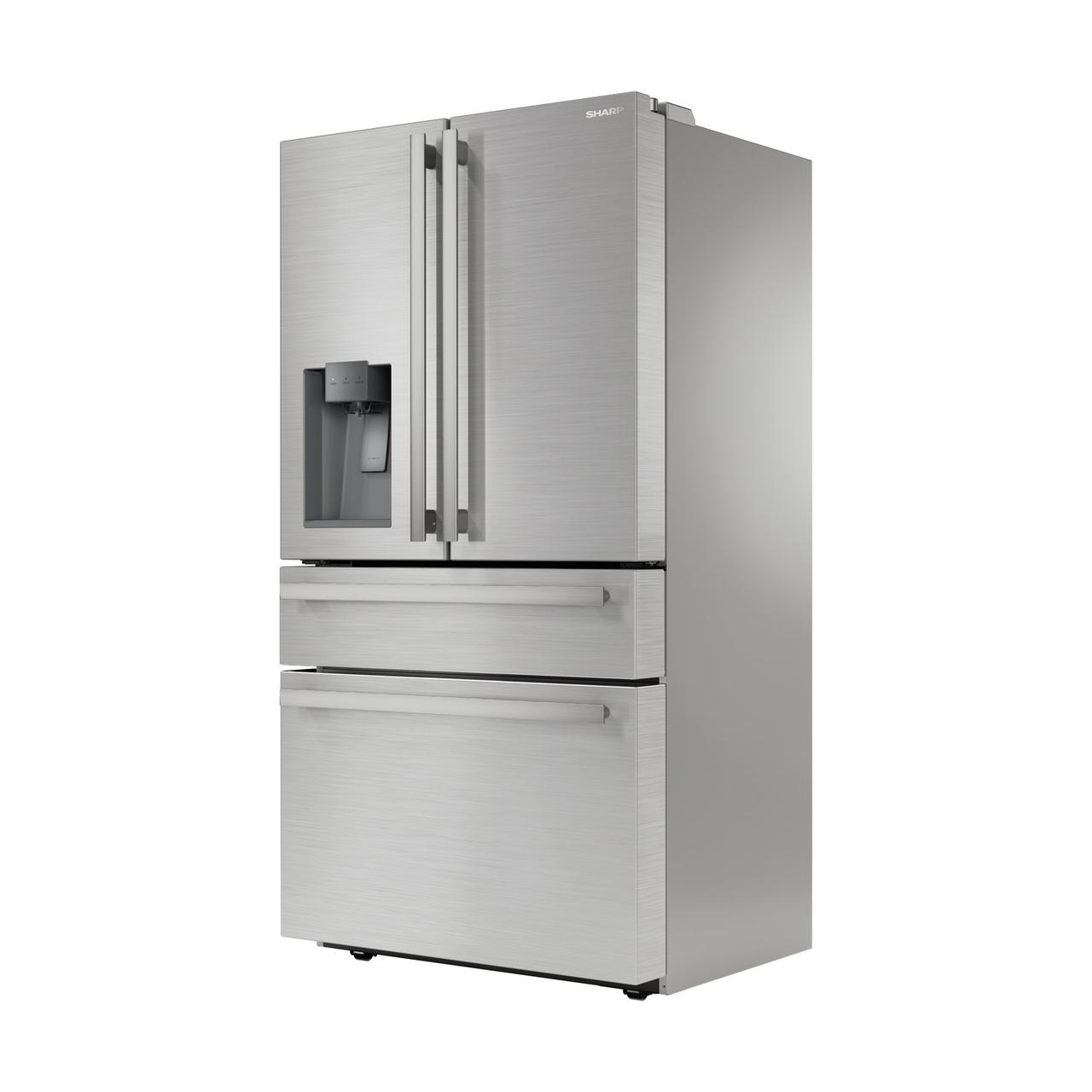 Sharp French 4-Door Counter-Depth Refrigerator with Water Dispenser