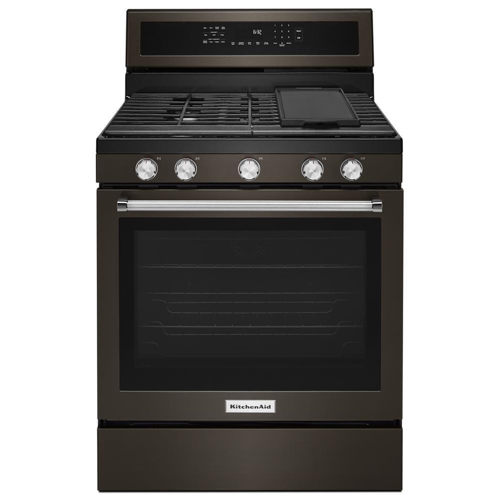 Kitchenaid KFGG500EBS 30-Inch 5-Burner Gas Convection Range