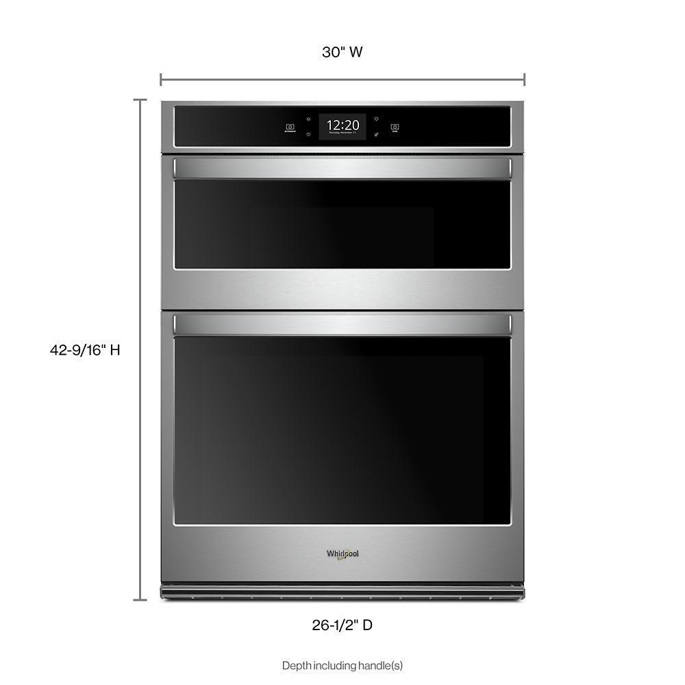 Whirlpool WOC75EC0HS 6.4 cu. ft. Smart Combination Convection Wall Oven with Air Fry, when Connected