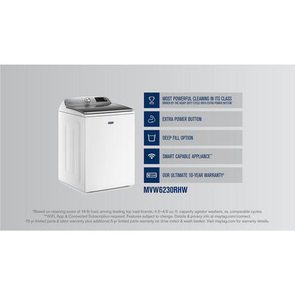 Maytag MVW6230RHW Smart Top Load Washer with Extra Power - 4.7 cu. ft.