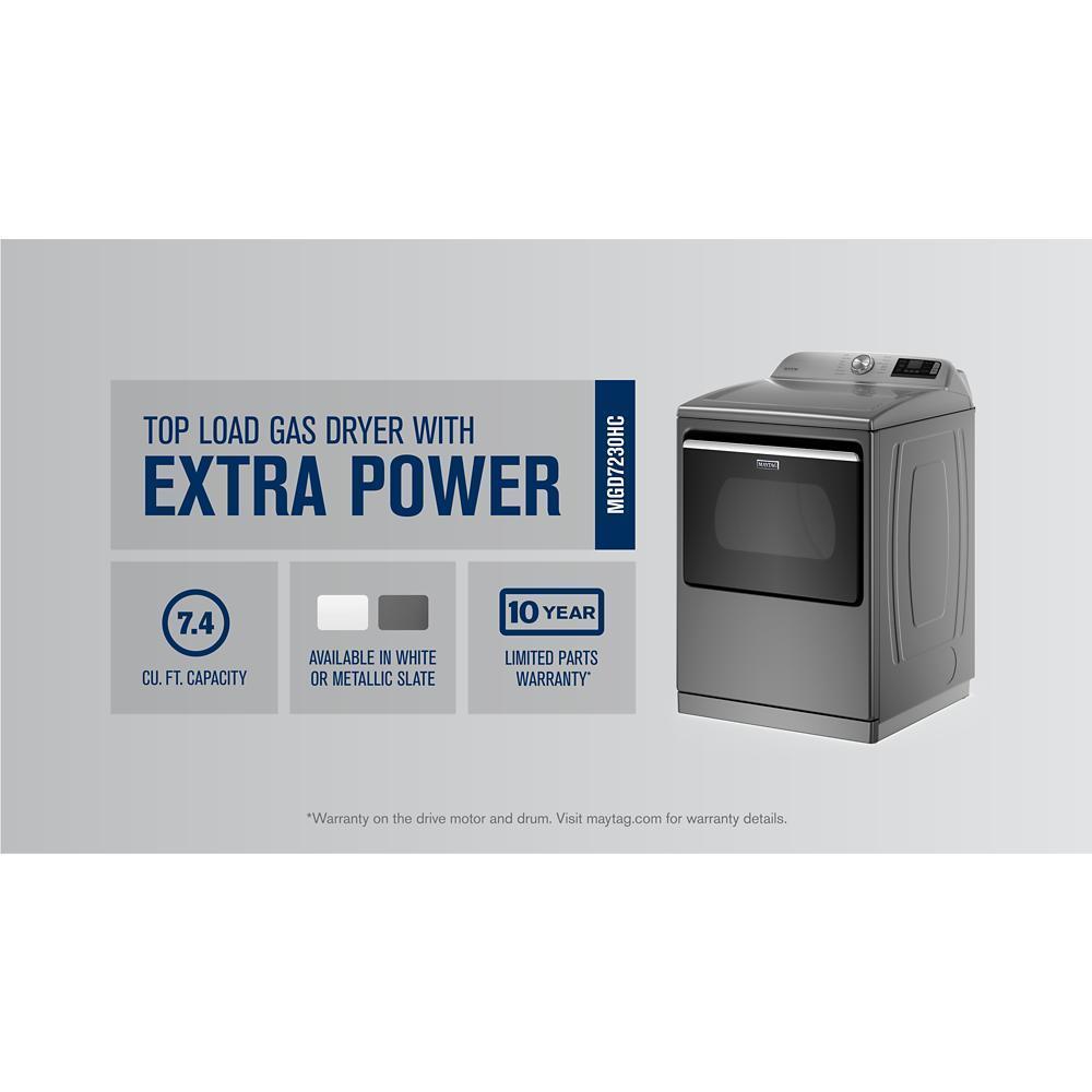 Maytag MGD7230HC Smart Top Load Gas Dryer with Extra Power - 7.4 cu. ft.