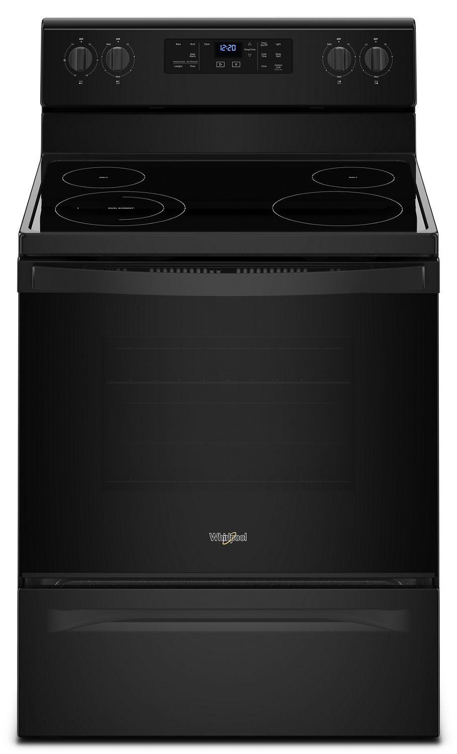 Whirlpool 5.3 cu. ft. Freestanding Electric Range with Adjustable Self-Cleaning Black