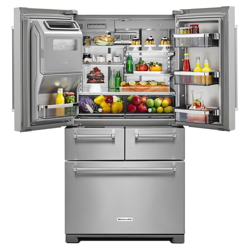 Kitchenaid KRMF706ESS 25.8 Cu. Ft. 36" Multi-Door Freestanding Refrigerator with Platinum Interior Design