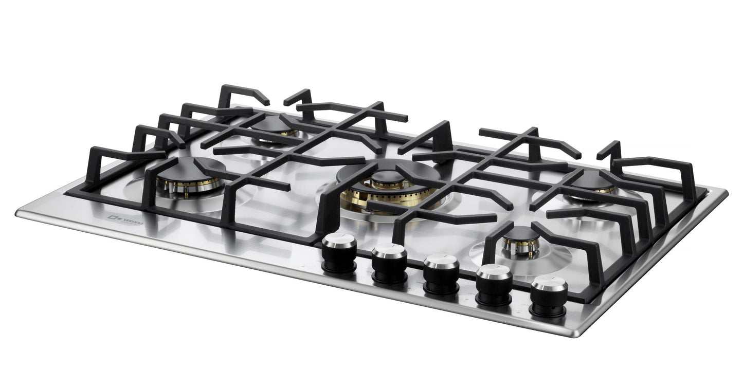 VDGCT530FSS Verona 30" Designer Gas Cooktop-Brass Burners SS
