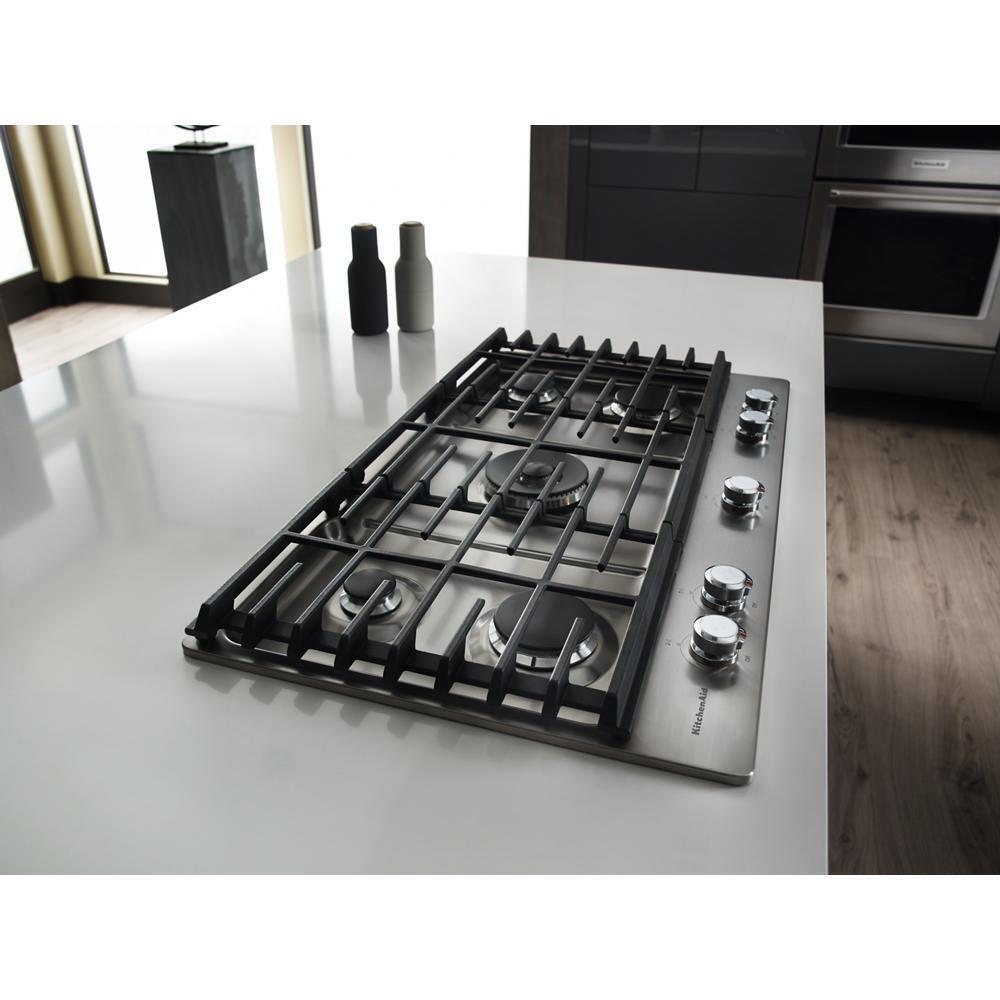 Kitchenaid KCGS556ESS 36" 5-Burner Gas Cooktop