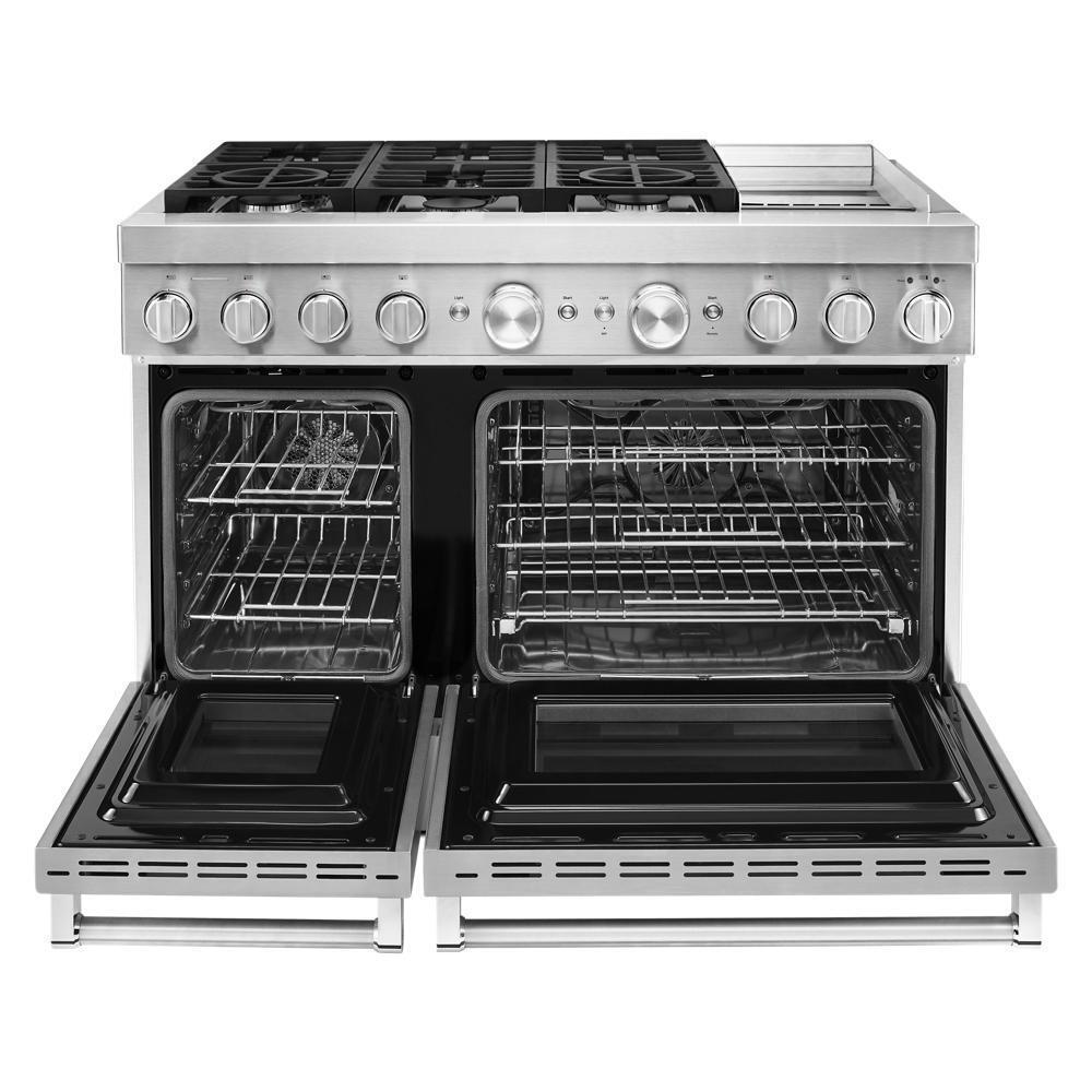 KFDC558JSS KitchenAid® 48'' Smart Commercial-Style Dual Fuel Range with Griddle